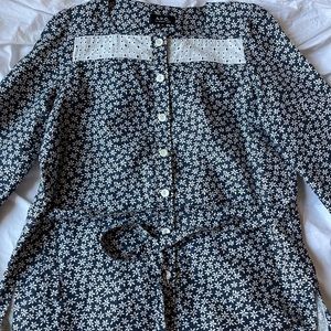 Blue eyelet blouse size38